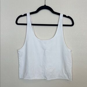 Aerie Cream Crop Tank Top with Wide Straps